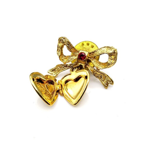 Vintage Tie Tack Bundle, Gold Tone Hearts Lot, Classic Trio of Men's Accessories - Picture 2 of 4